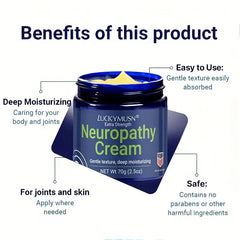【Extra Strength】Neuropathy Cream - Deep Moisturizing Relief for Feet, Hands & Joints | Natural Lavender, Eucalyptus & Coconut Blend | Paraben-Free, Fast Absorbing | 70g/2.5oz
