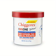 Chiggerex 2X Power Ointment - 10% Benzocaine MAX Strength | Fast Itch & Pain Relief for Chigger, Mosquito & Tick Bites | with Aloe Vera & Chamomile | 6 oz Jar